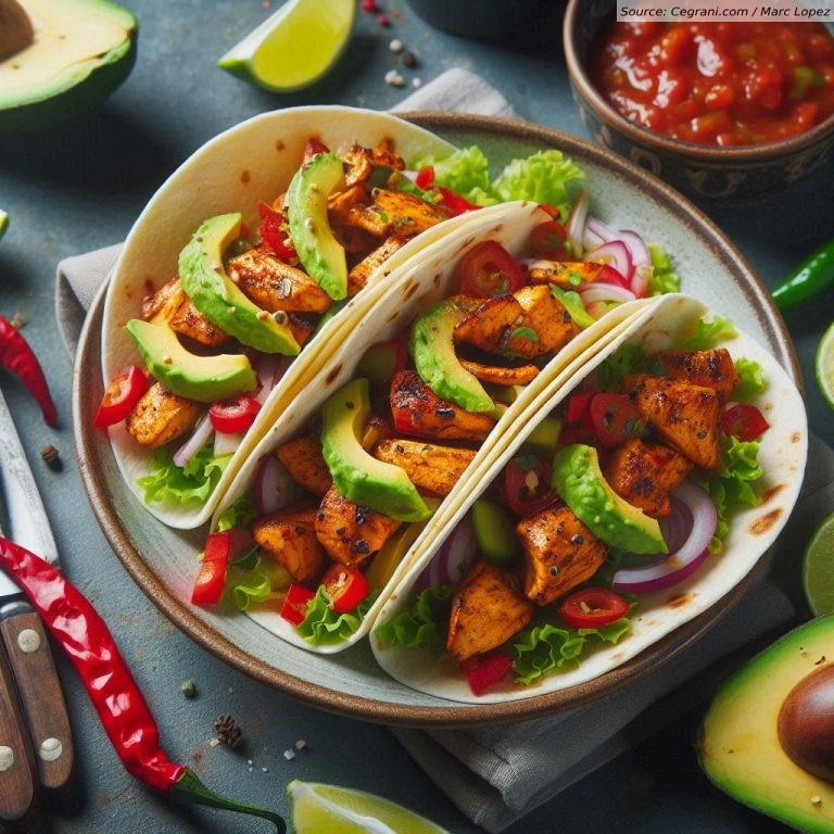 Spicy Chicken Tacos with Avocado Salsa